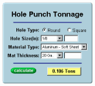 Click here to use the Hole Punch Tonnage Calculator